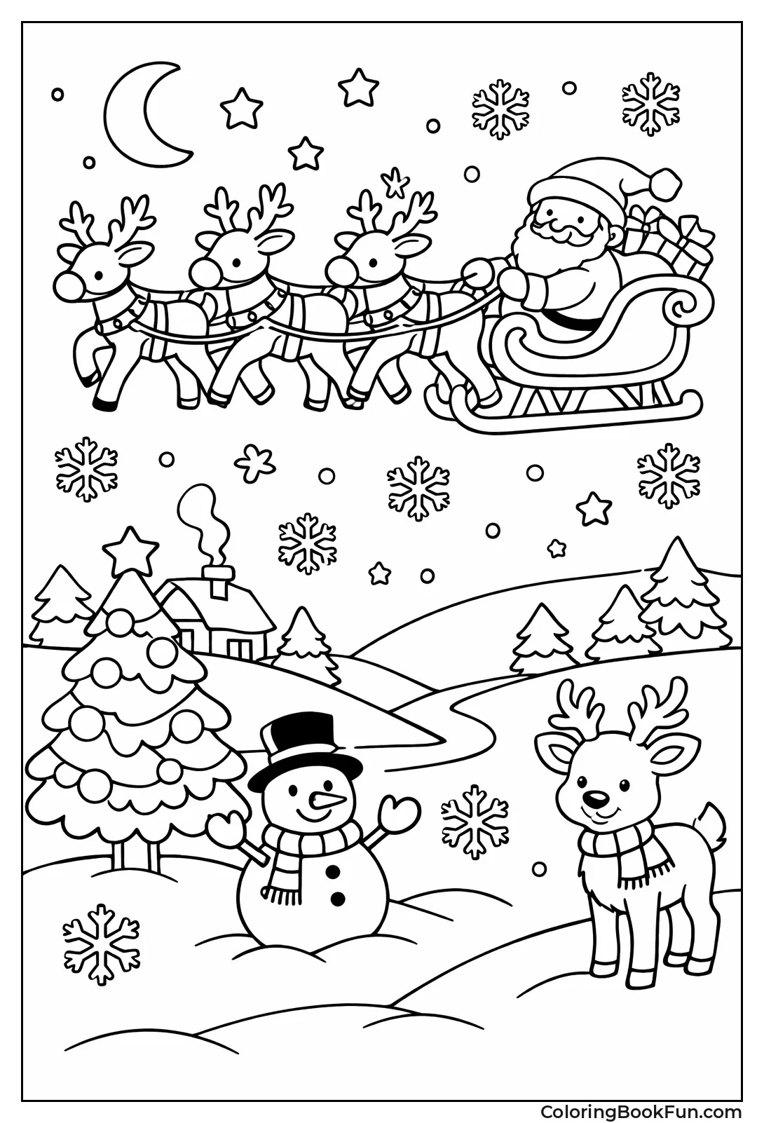 Santa Sleigh Reindeer