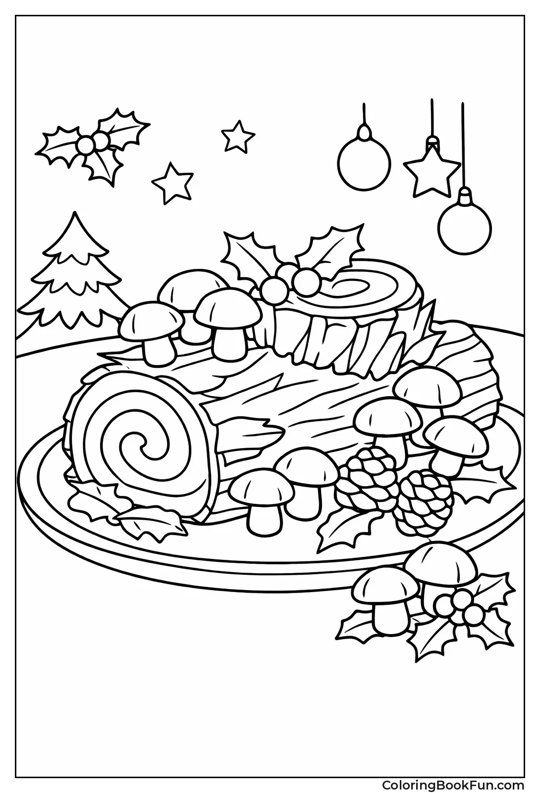 Yule Log Cake Slices