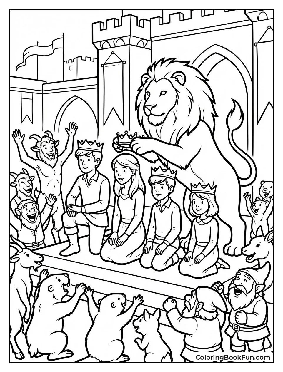 Aslan Crowns Pevensie Kings