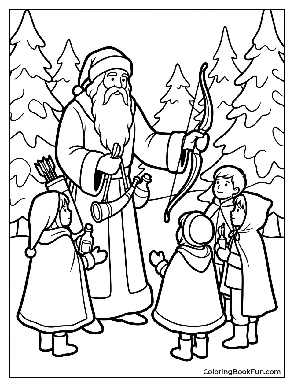 Father Christmas Gives Gifts