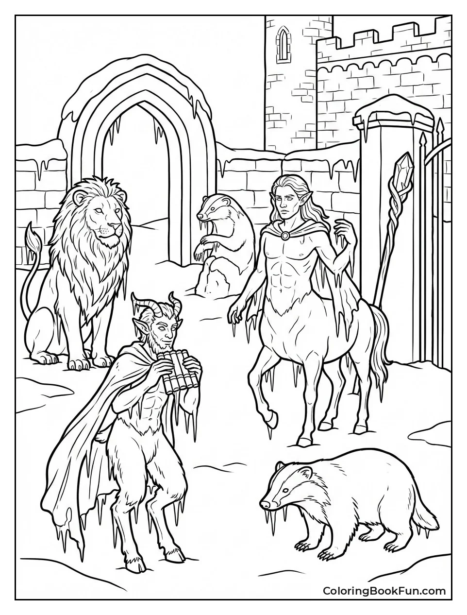 Frozen Stone Statues