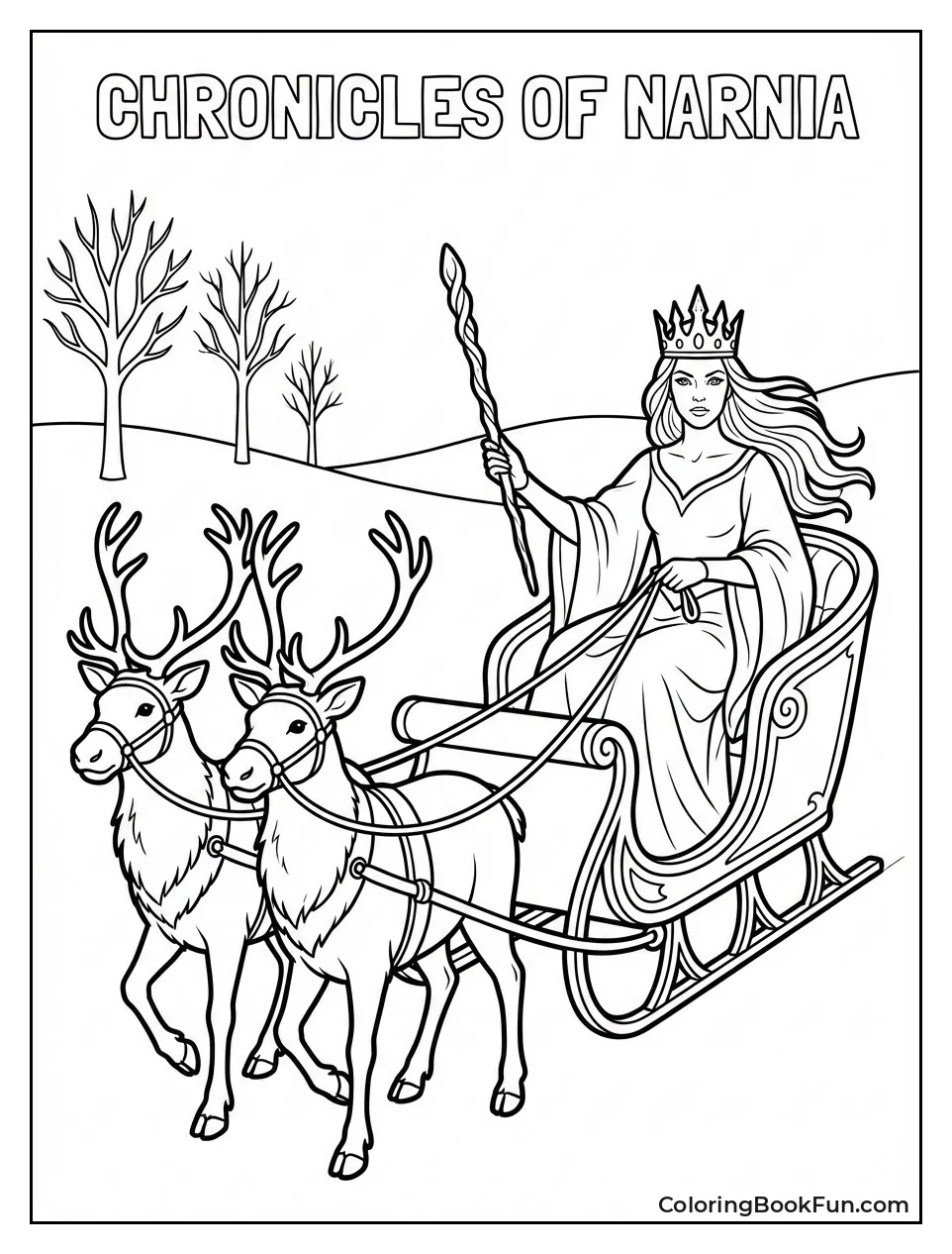 Witch Rides Reindeer Sleigh
