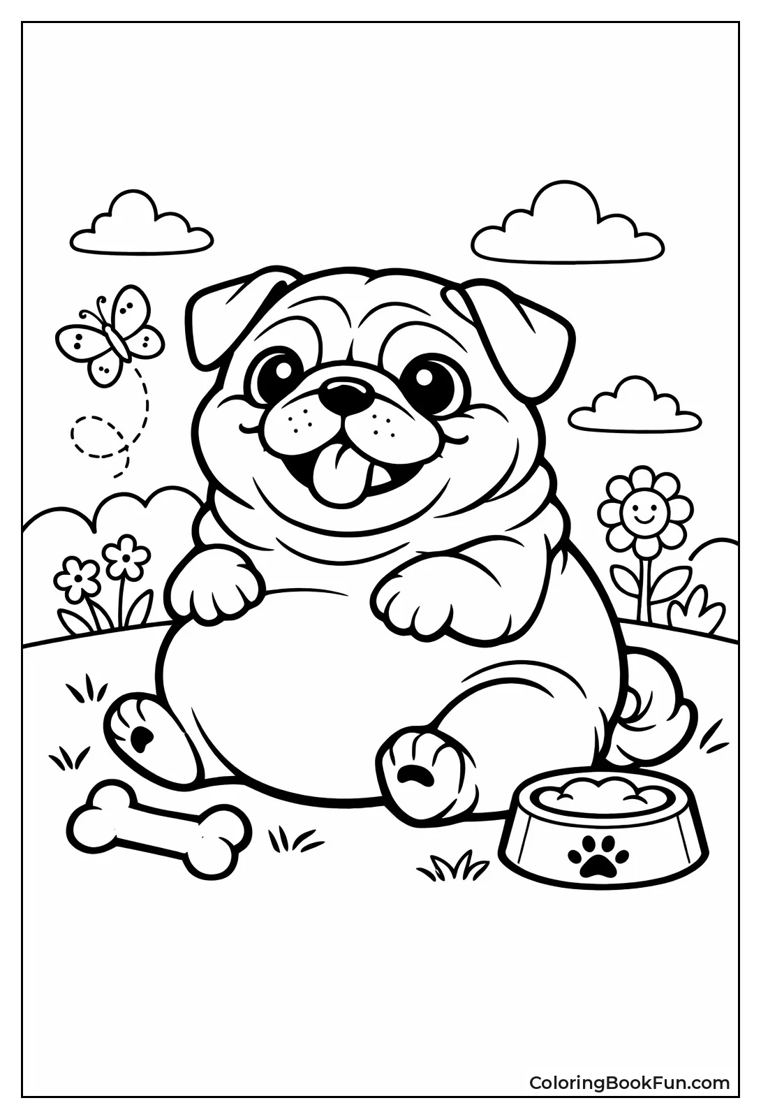 Chubby Pug Smiles with Belly