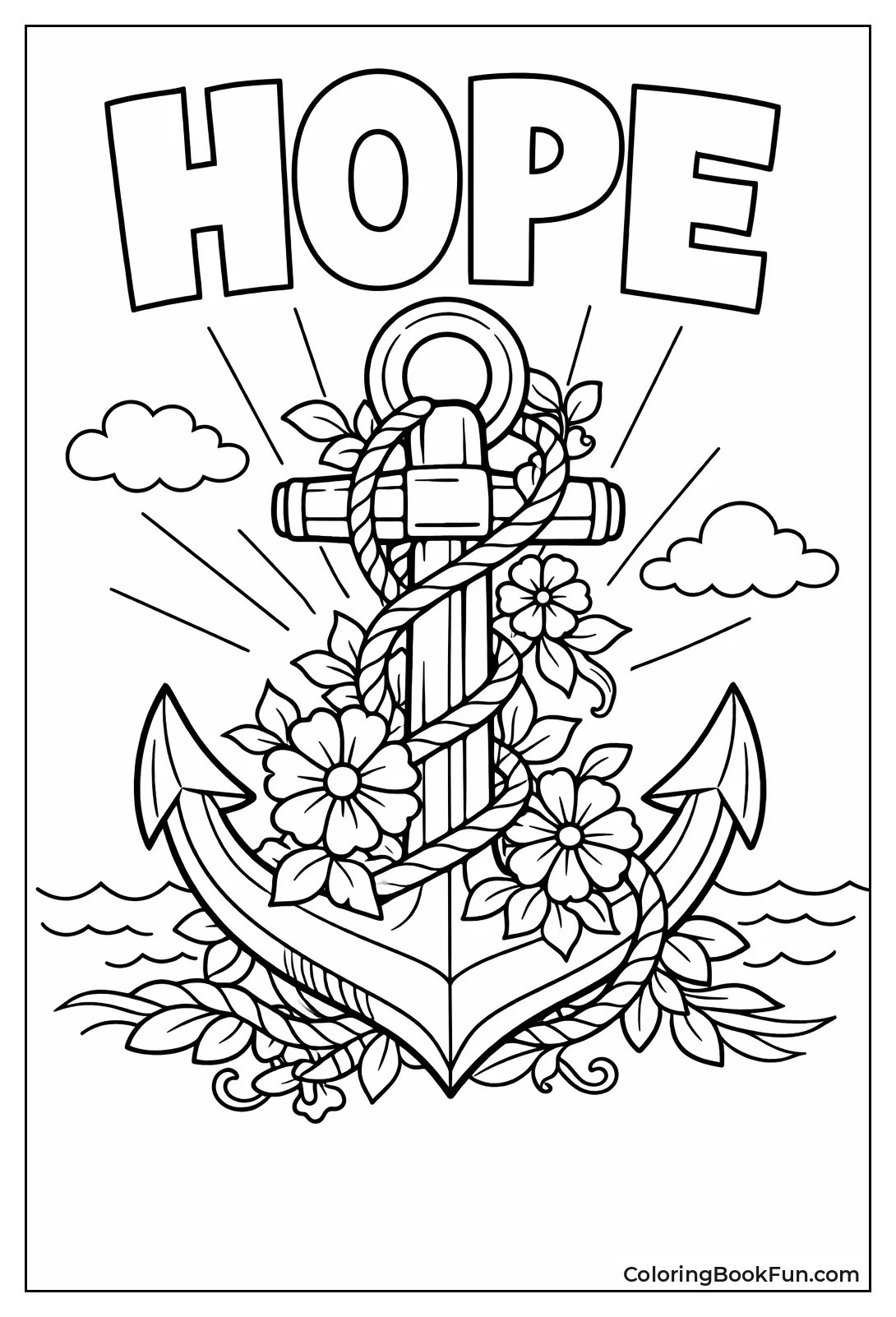 Anchor with Flowery Vines