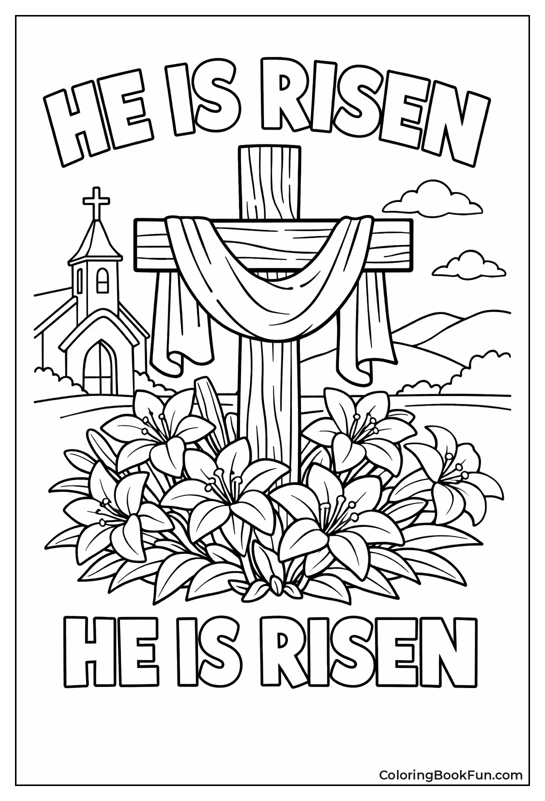 Cross with Easter Lilies