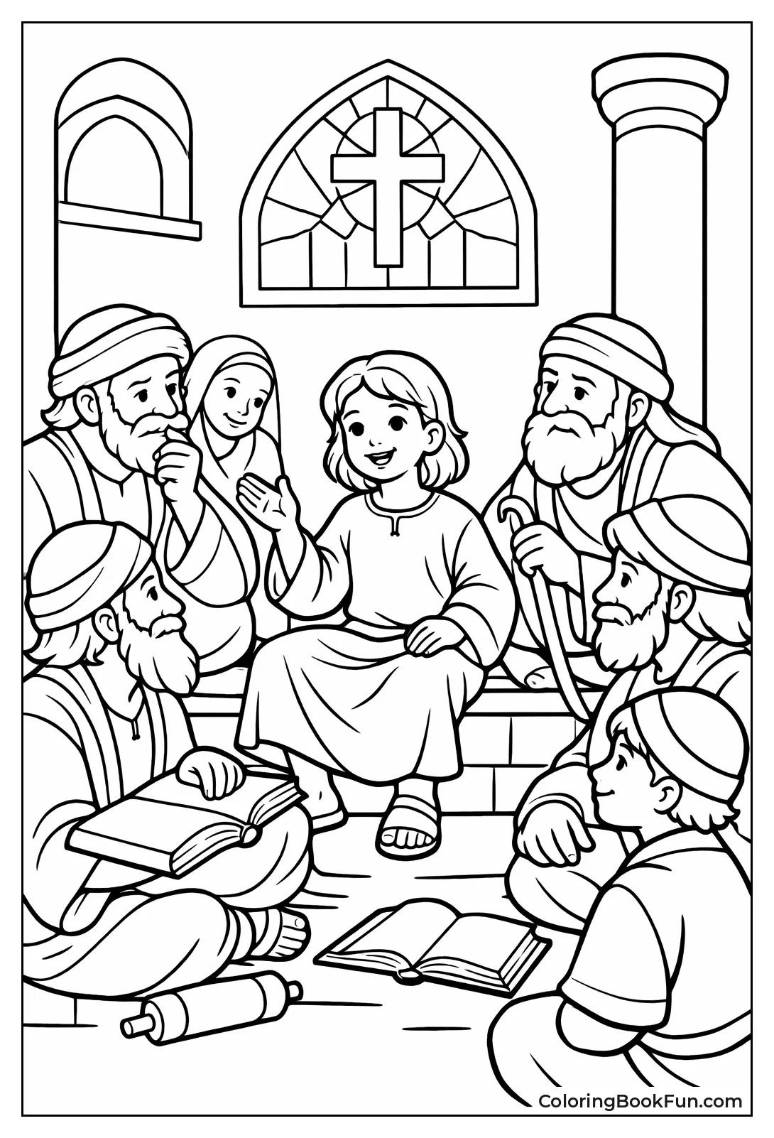 Jesus Teaches in Temple