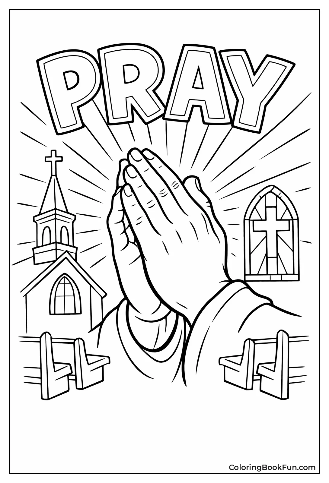 Praying Hands in Light