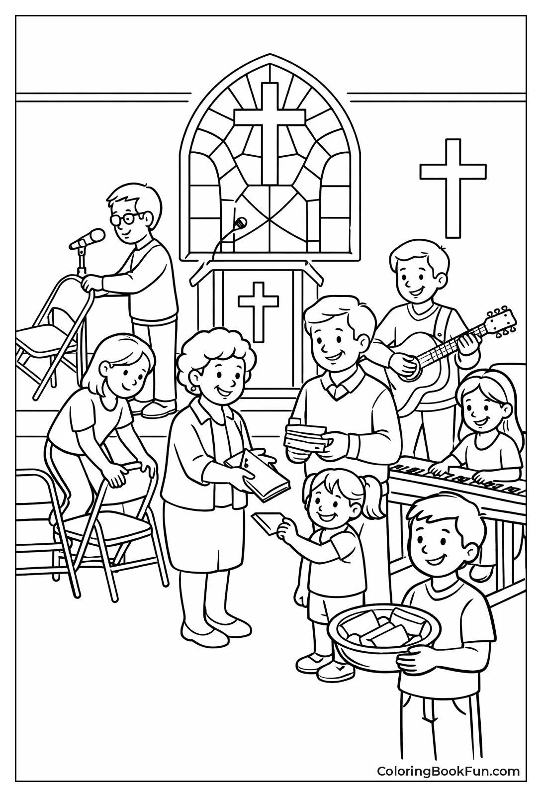 Helpers Set Up Church