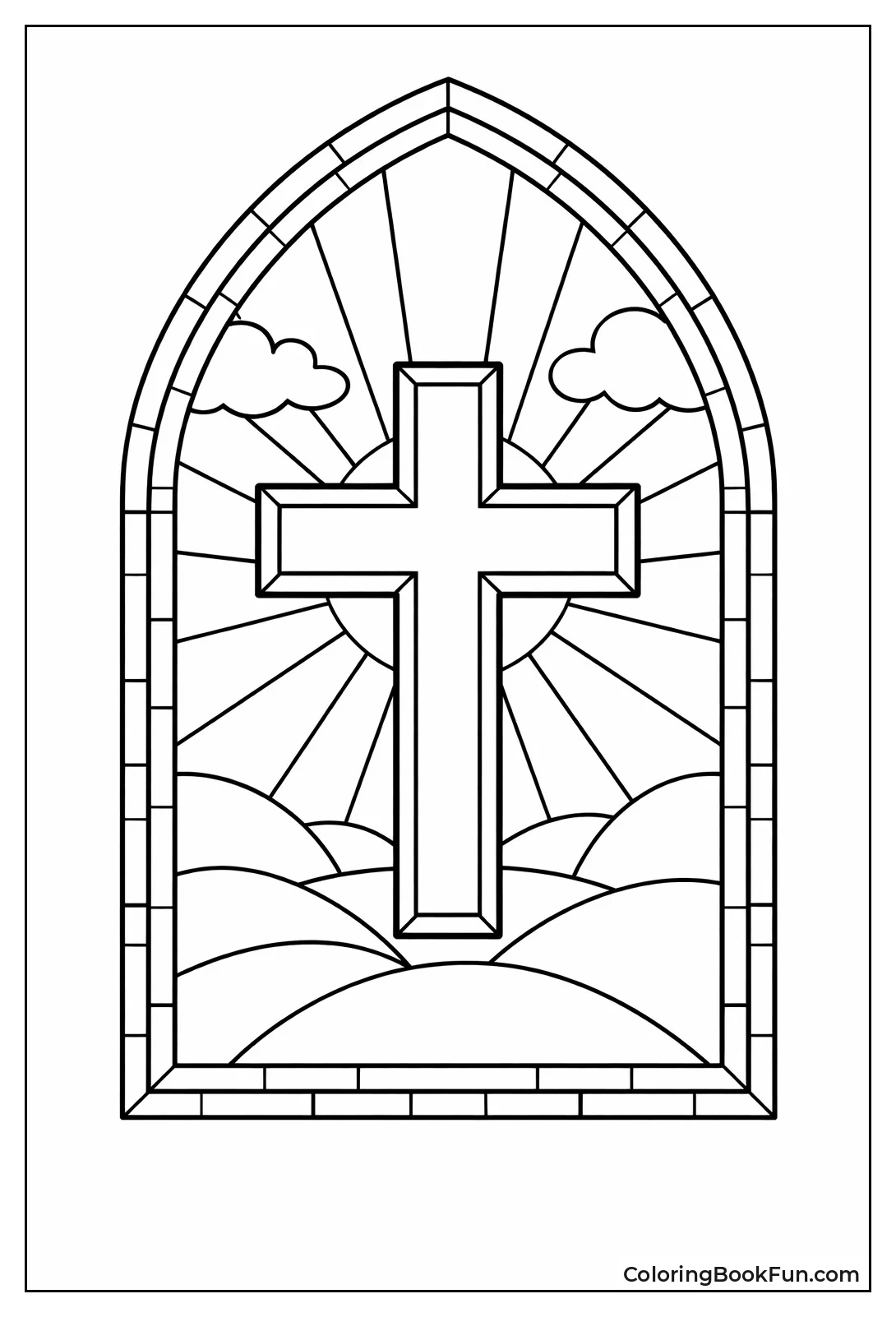 Stained Glass Church Cross