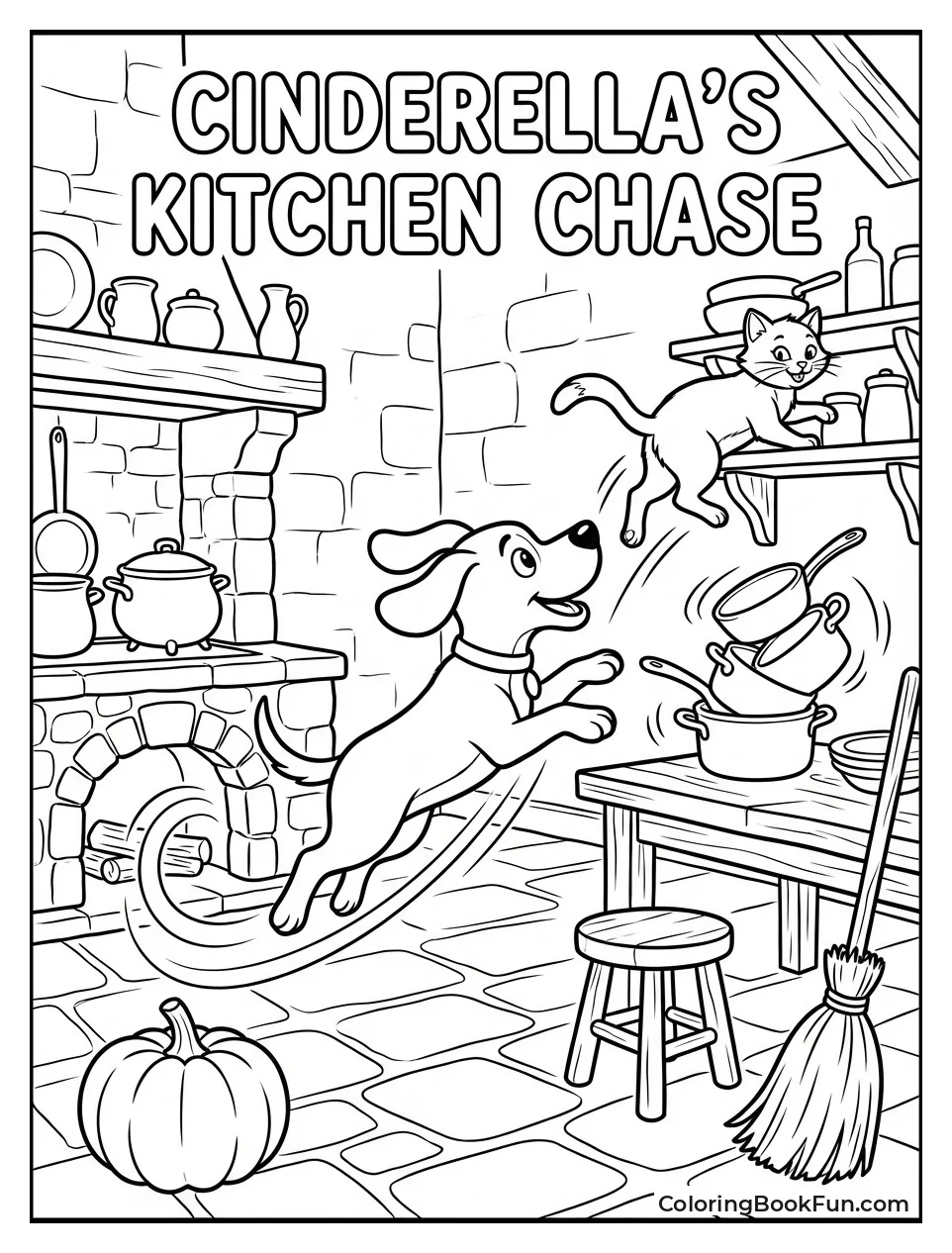 Bruno Chases Lucifer in Kitchen