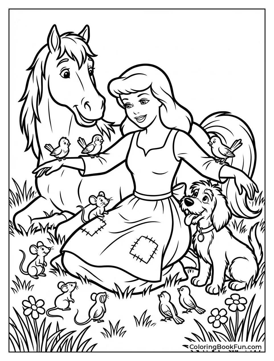 Cinderella Sits with Animals