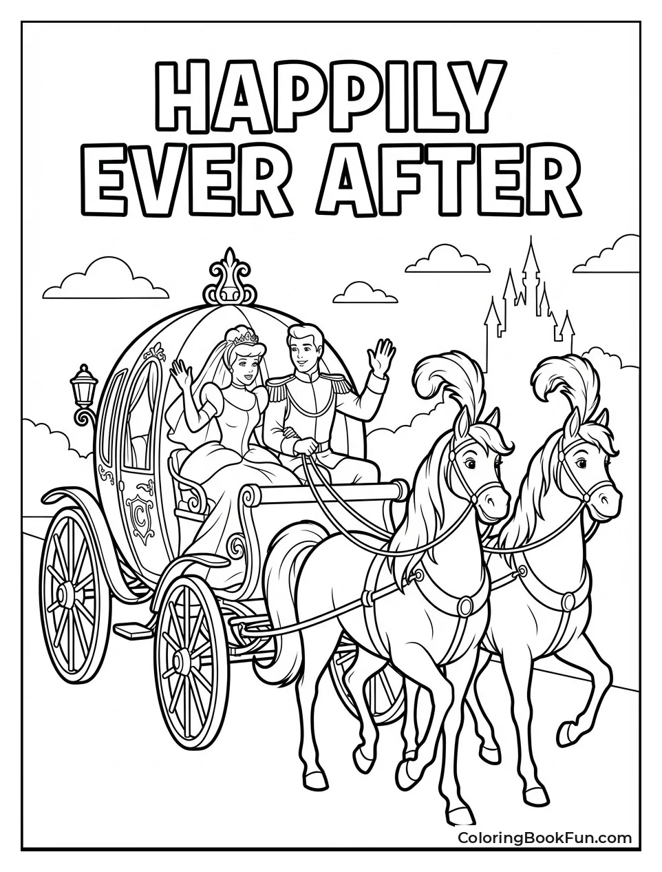 Cinderella Waves from Wedding Carriage