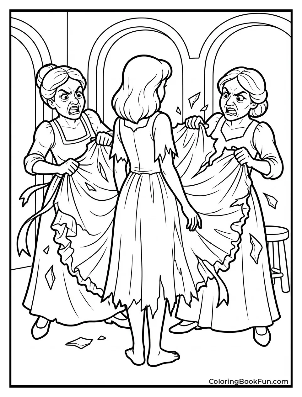 Stepsisters Rip Cinderella Dress