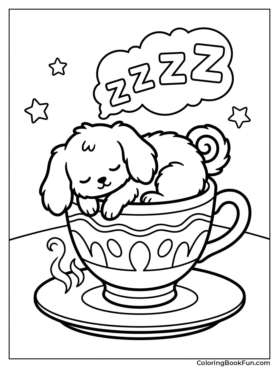 Cappuccino Napping in Teacup