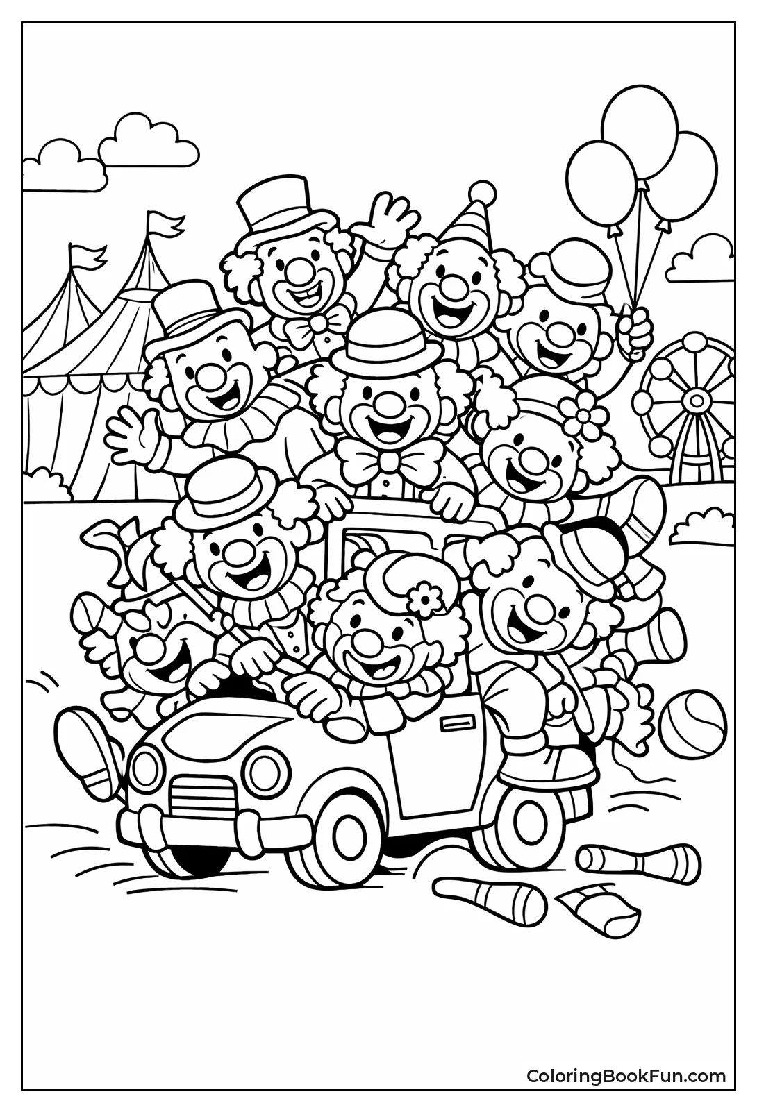 Clowns Piling out of Car