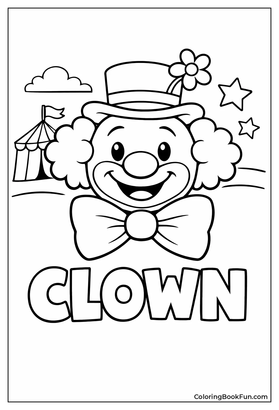 Smiling Clown with Big Bowtie