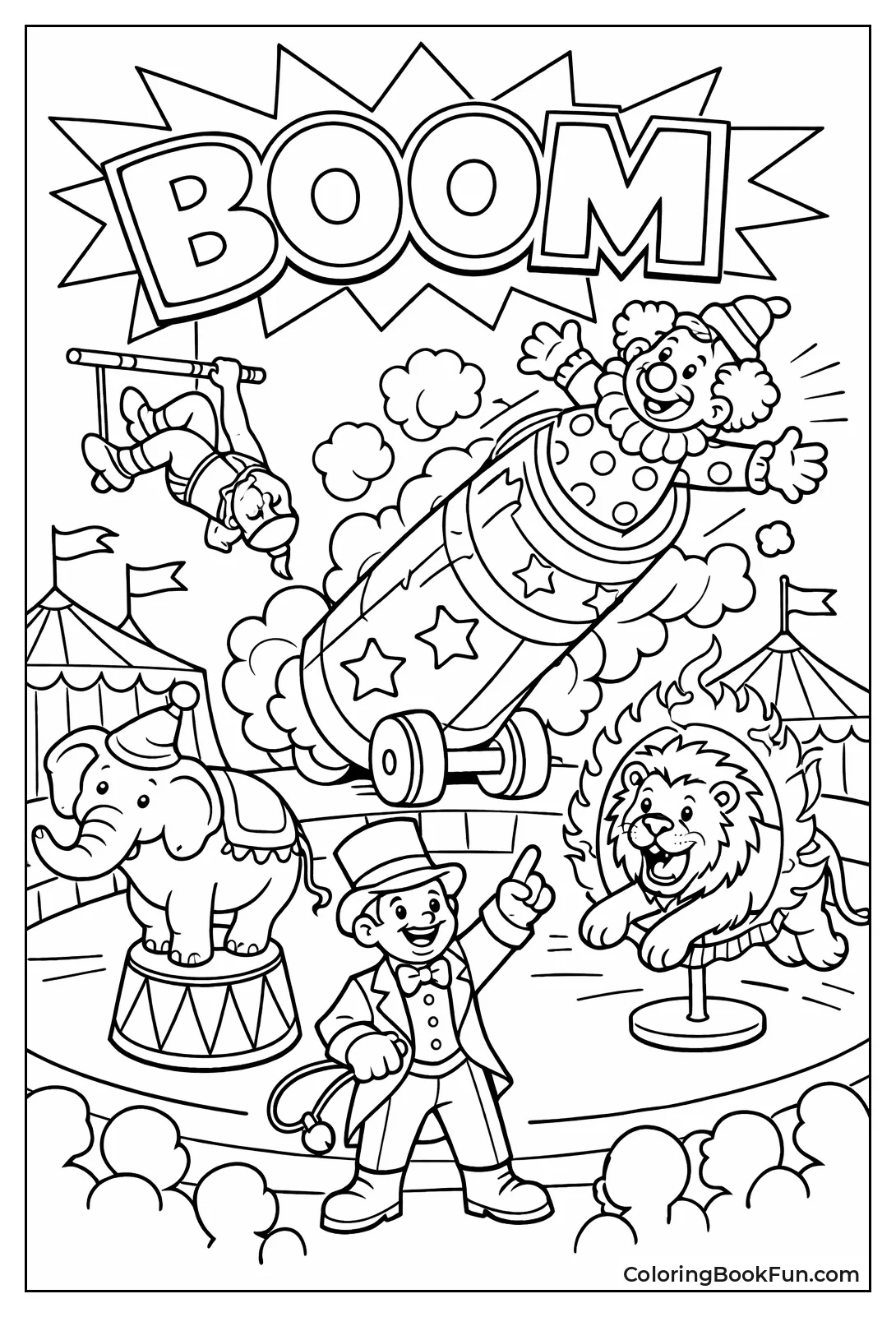 Clown Shooting from Big Cannon