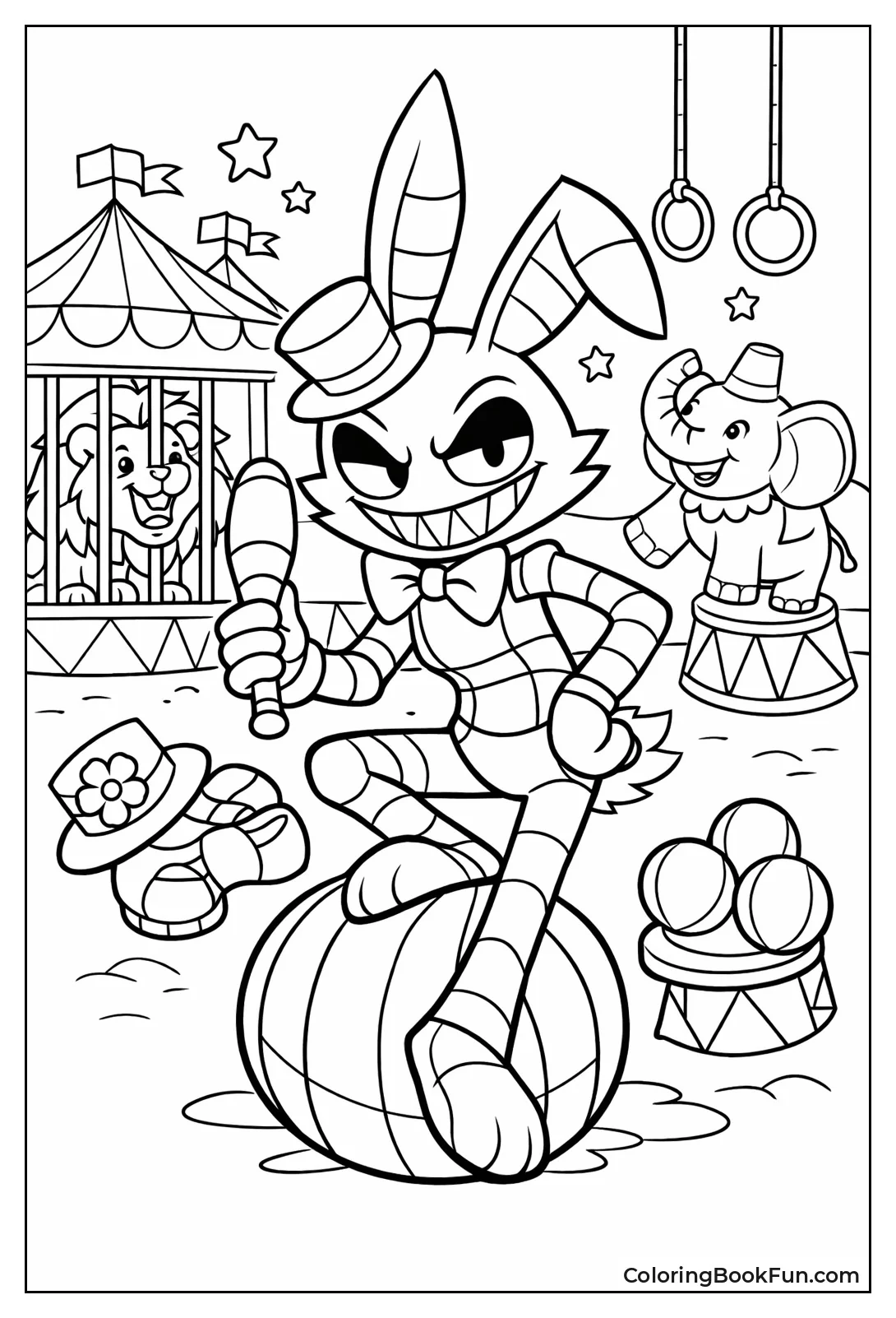 Jax Poses with Circus Props