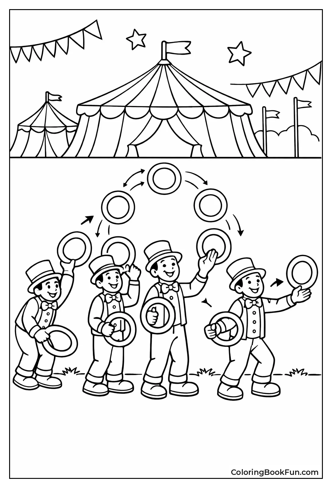 Juggler Tossing Large Rings