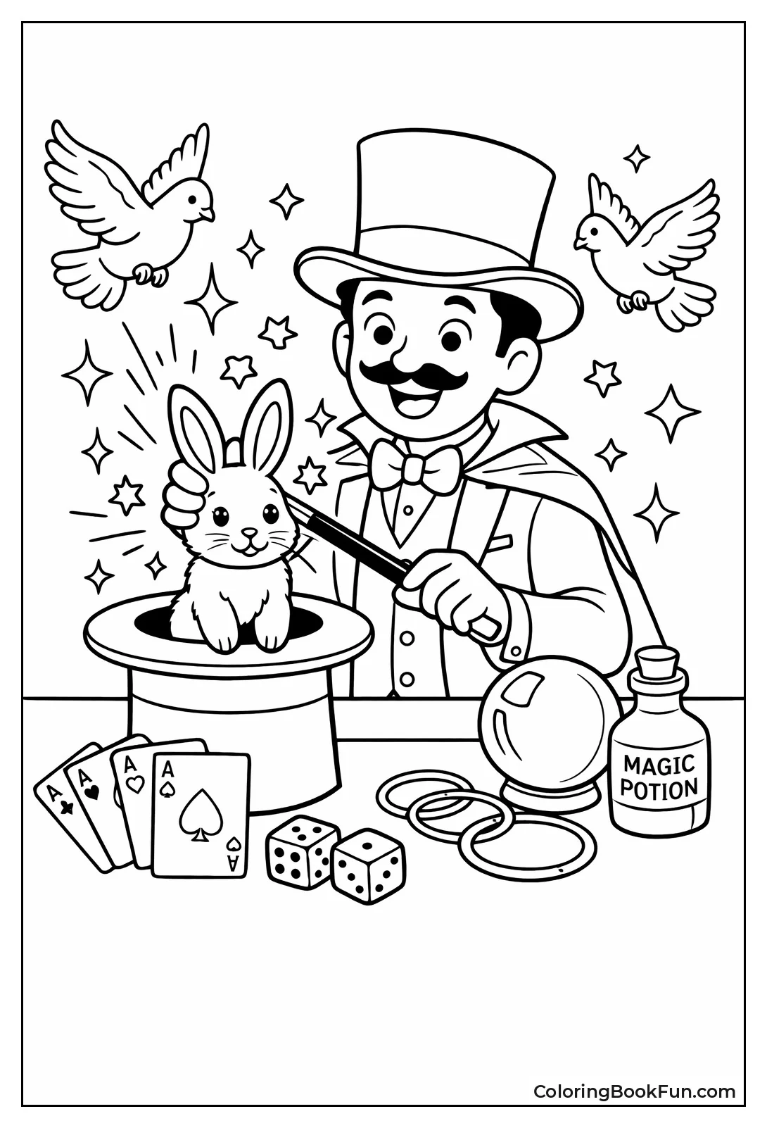 Magician Pulling Rabbit from Hat