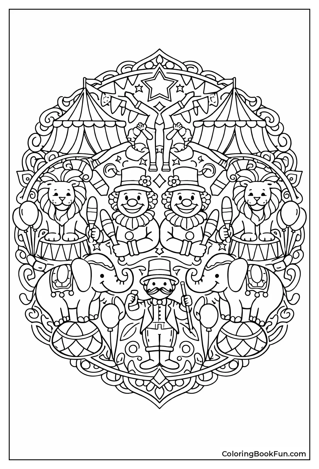 Circus Stars Mandala Pattern