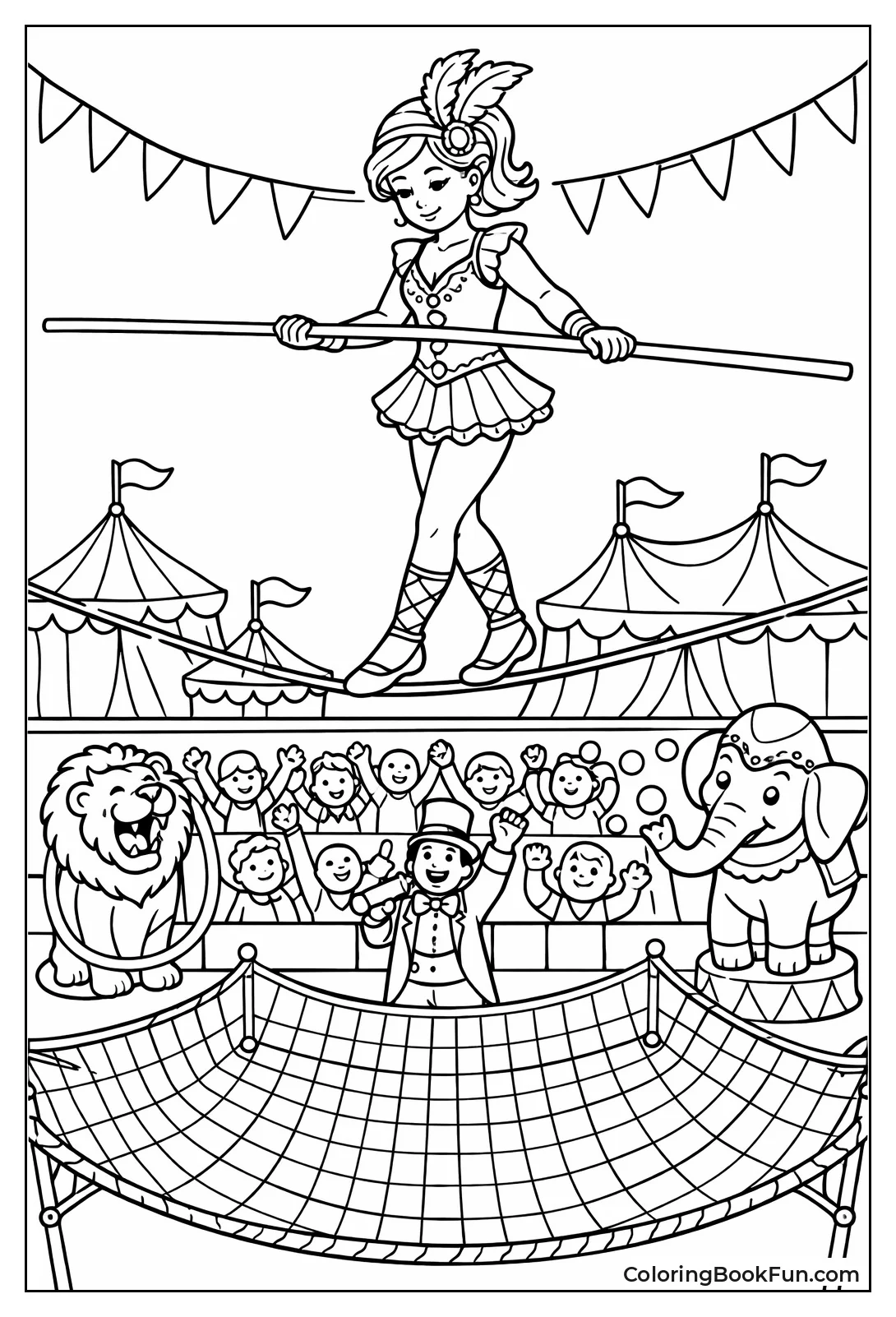 Tightrope Walker with Balancing Pole