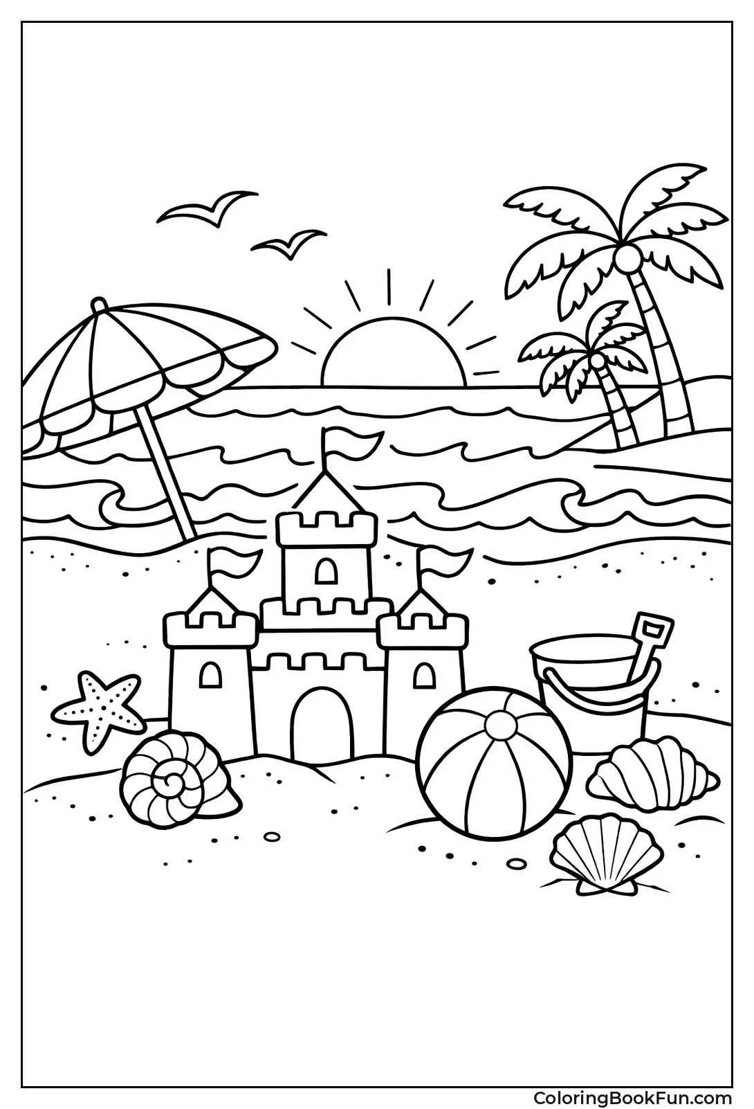Classic Sandcastles and Umbrellas