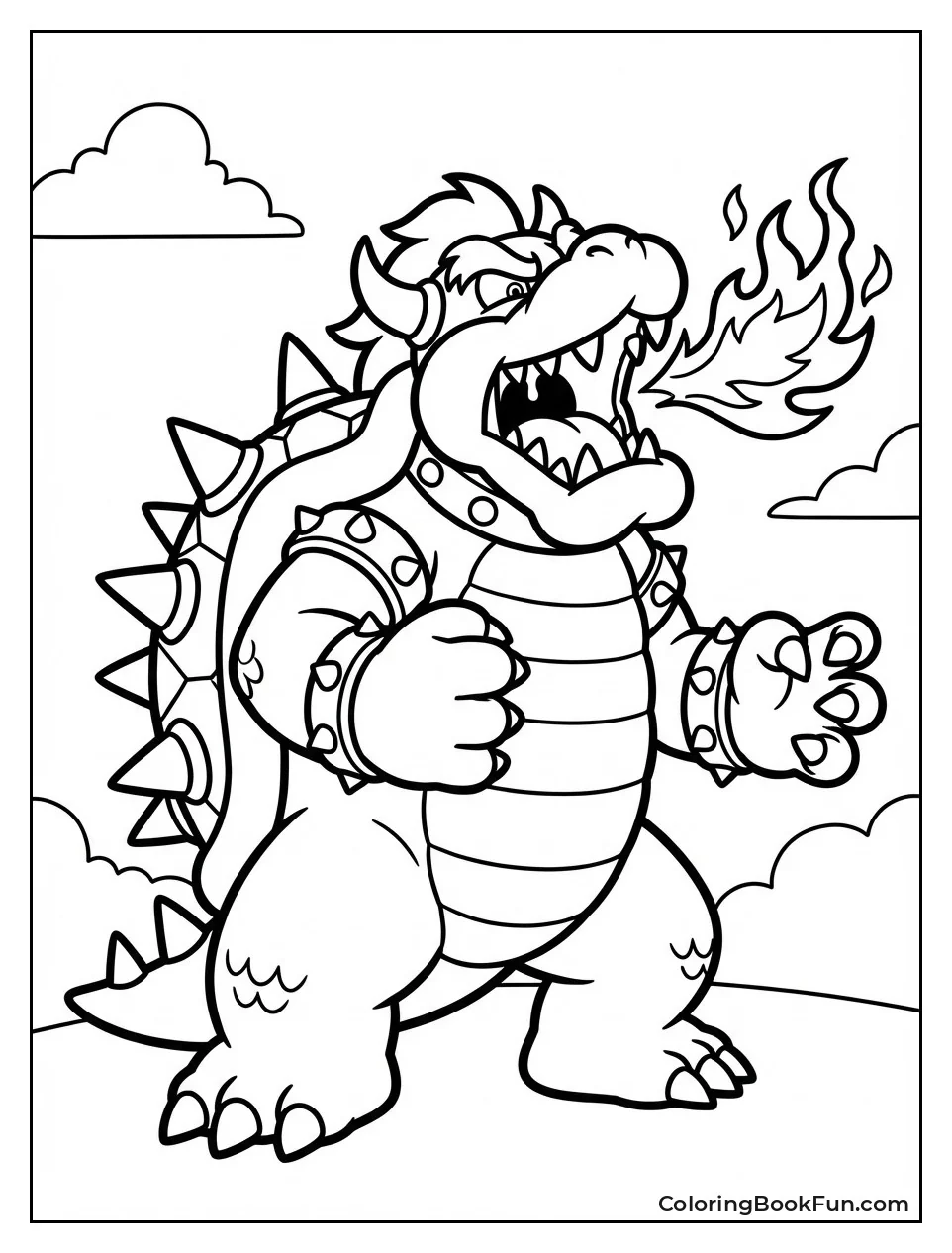 Bowser Roars Fiery Flames