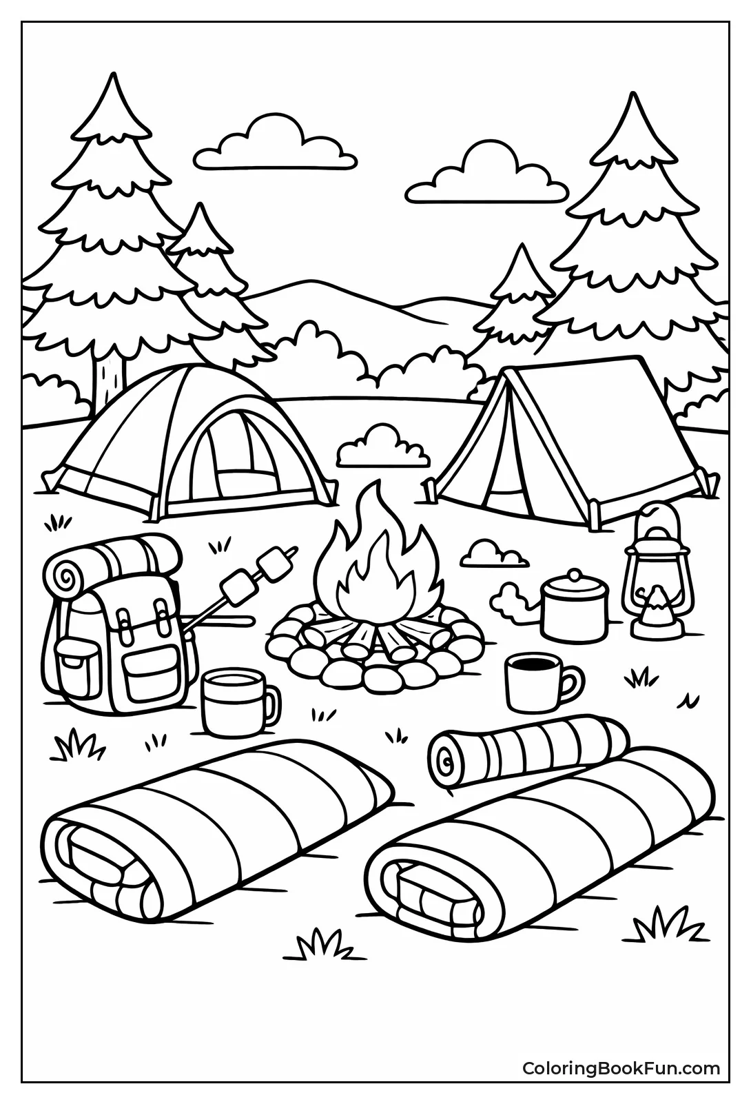 Classic Tents and Campfire