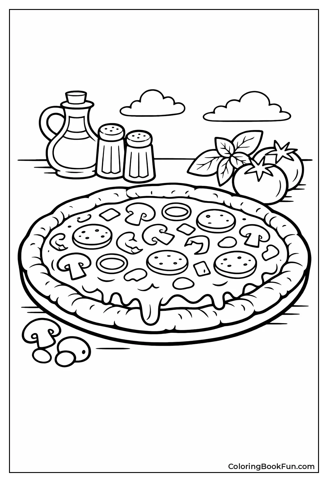 Pizza Topped with Melted Cheese