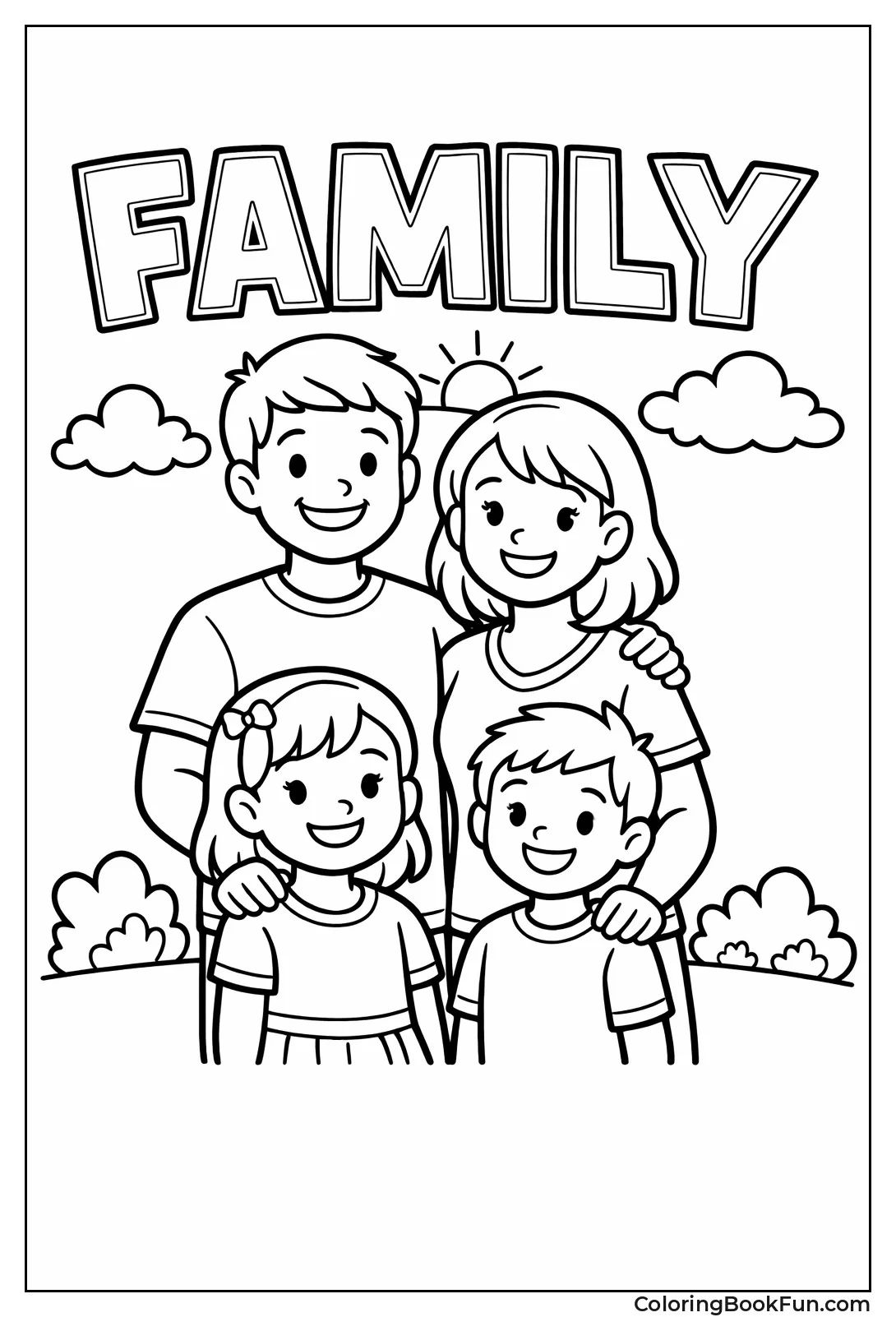 Smiling Family Standing Together