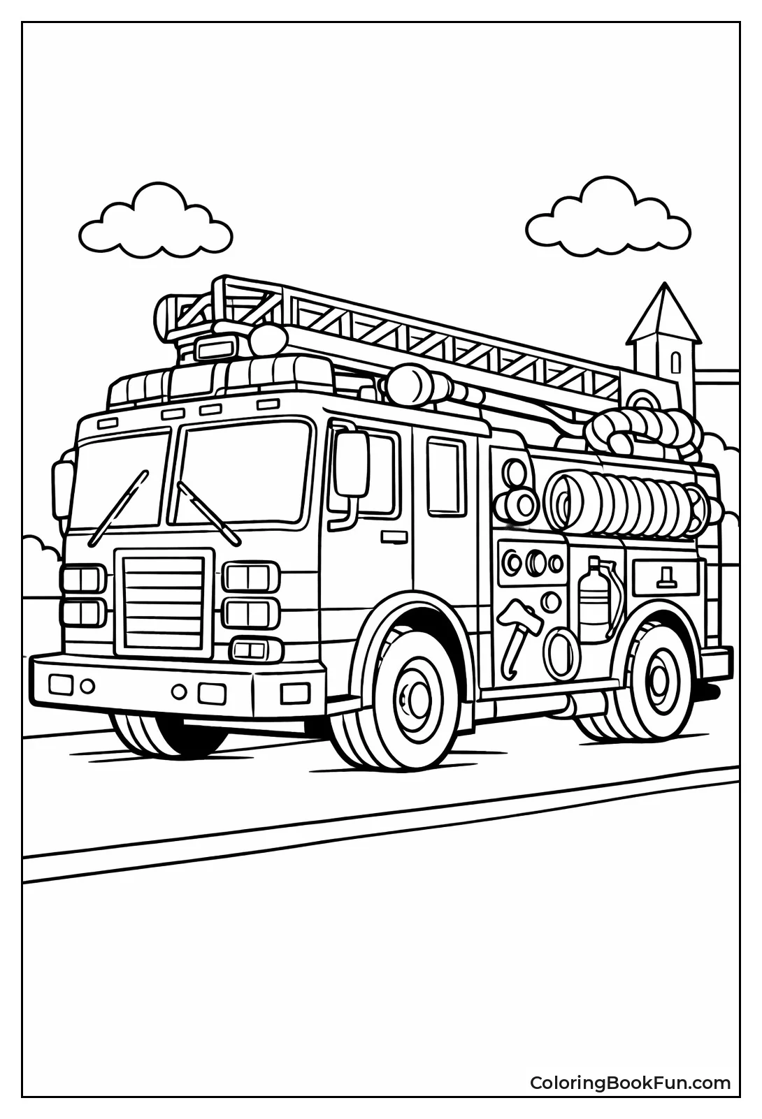 Classic Fire Truck with Hoses