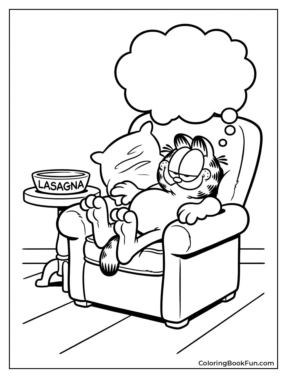 Garfield Lounges on Couch