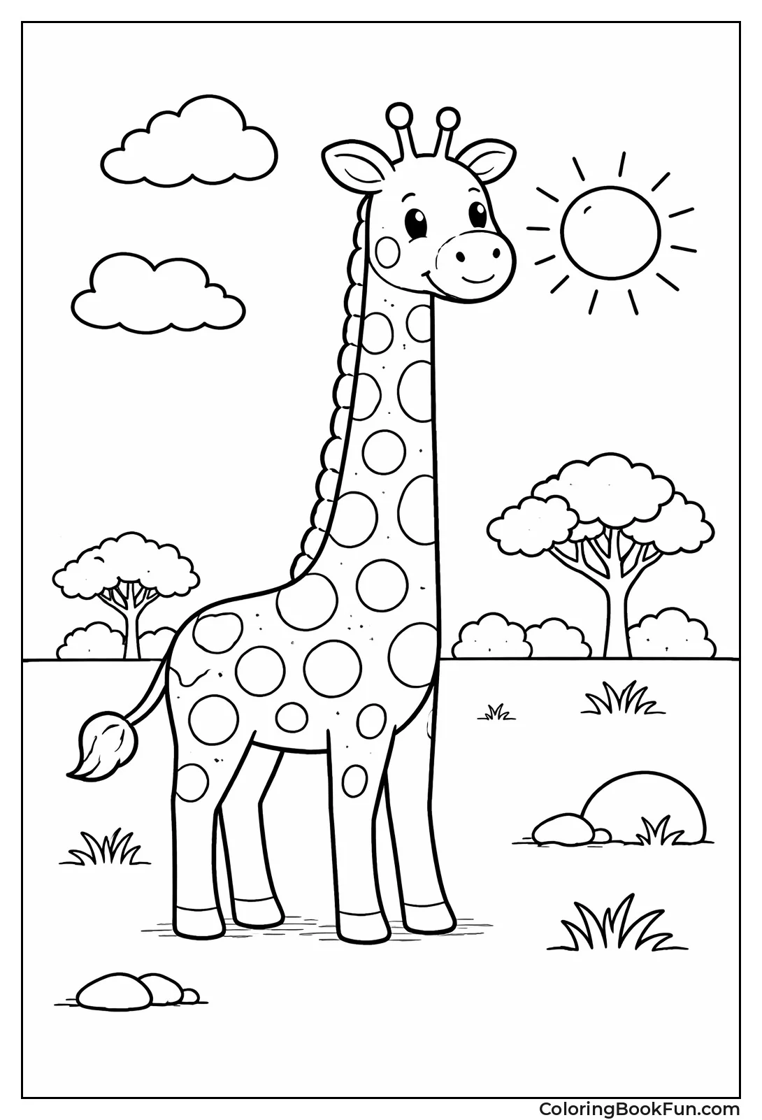 Simple Tall Giraffe Outline