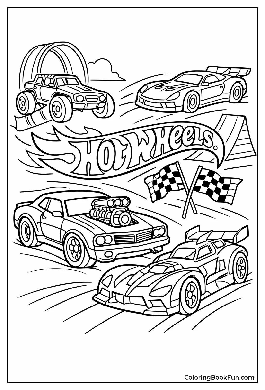 Classic Hot Wheels Cars Lined Up