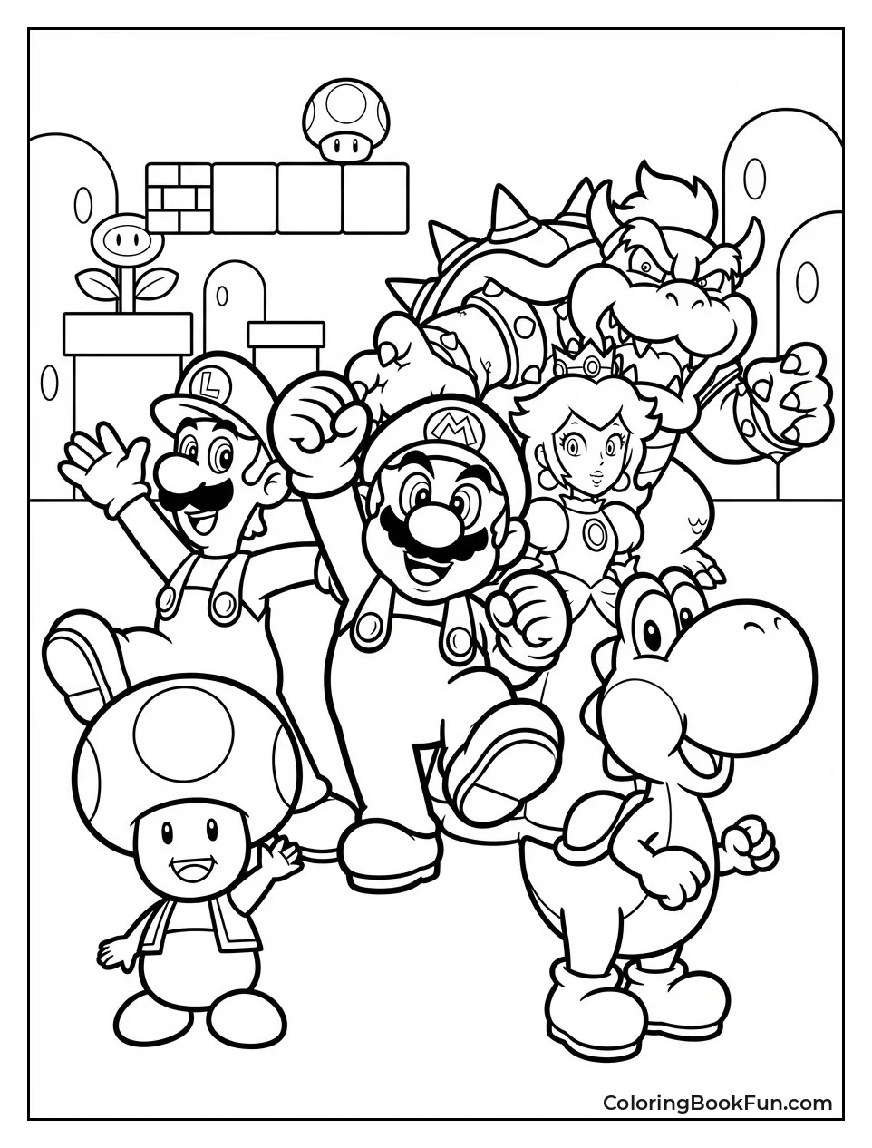 Classic Mario Characters Strike Poses