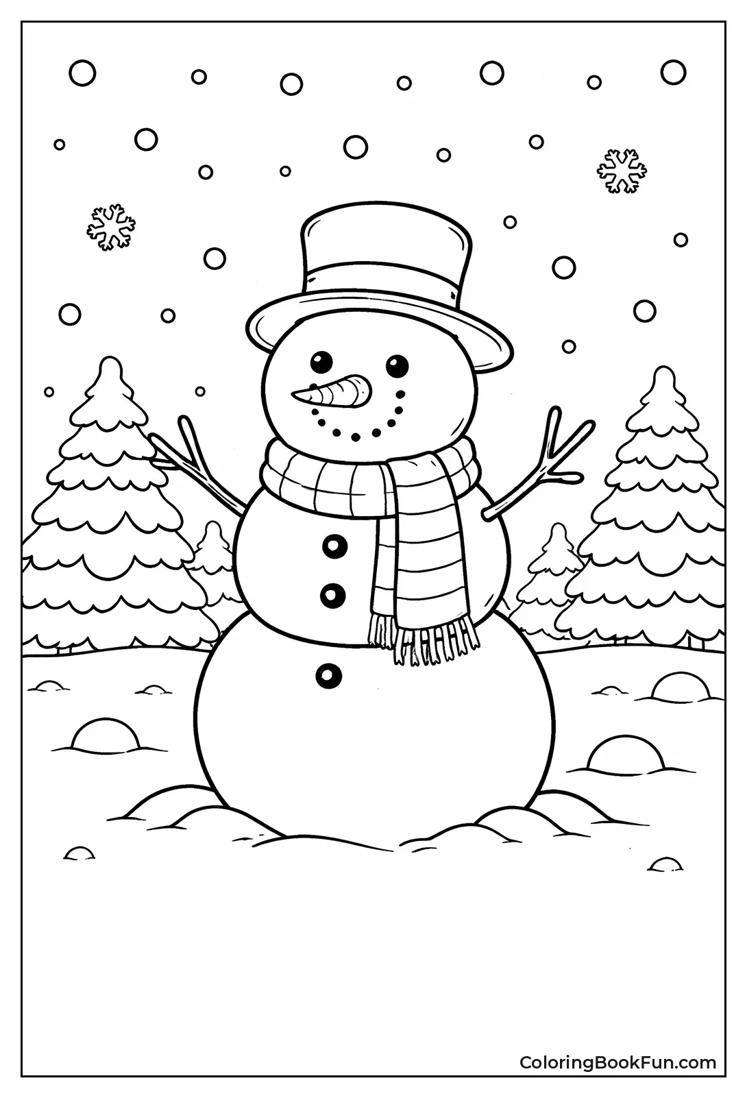 Classic Snowman with Scarf