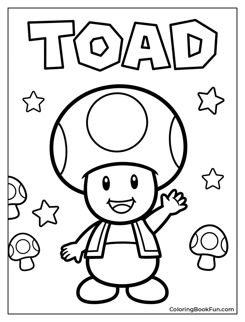 Smiling Toad Waving Happily