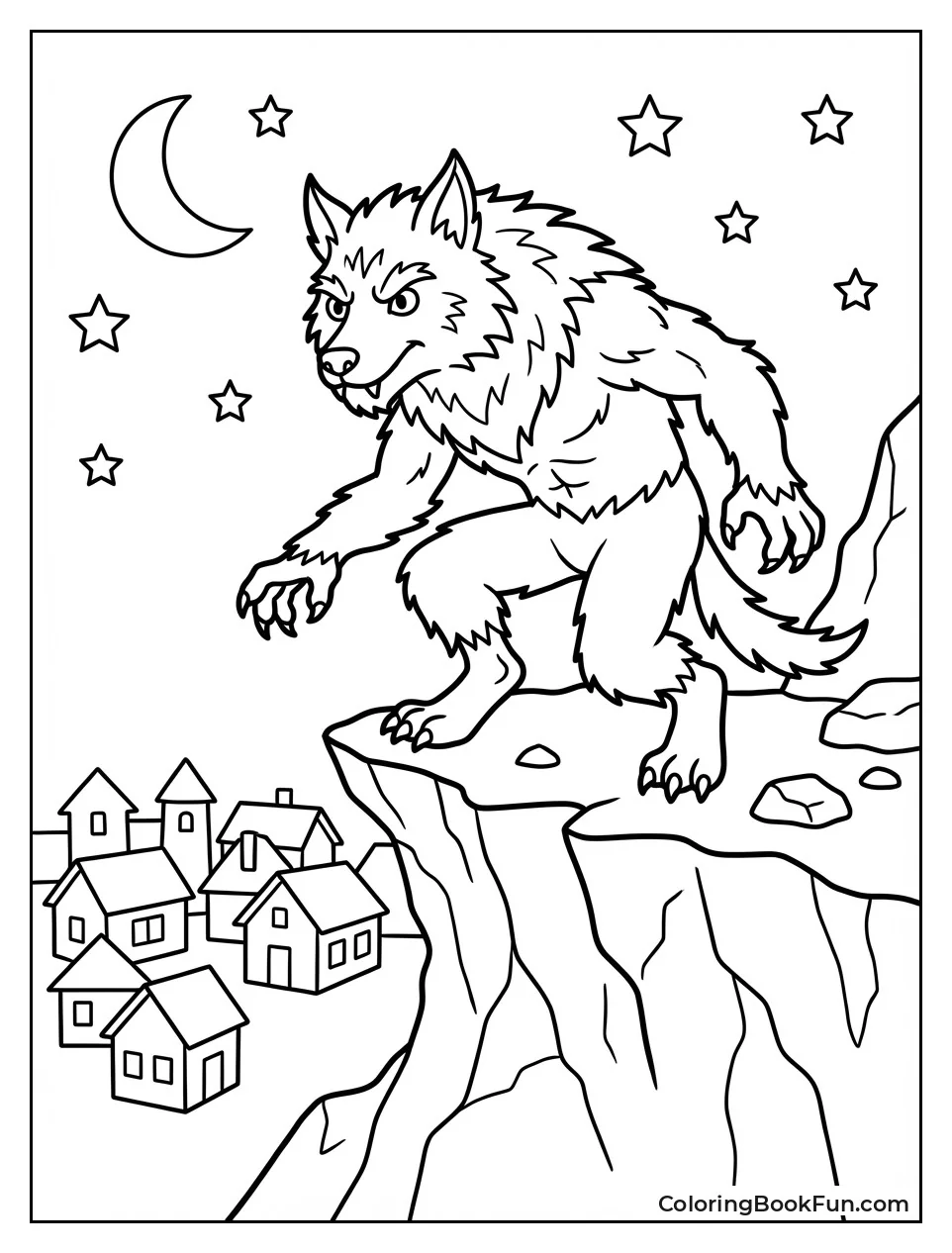 Werewolf Gazing at Village