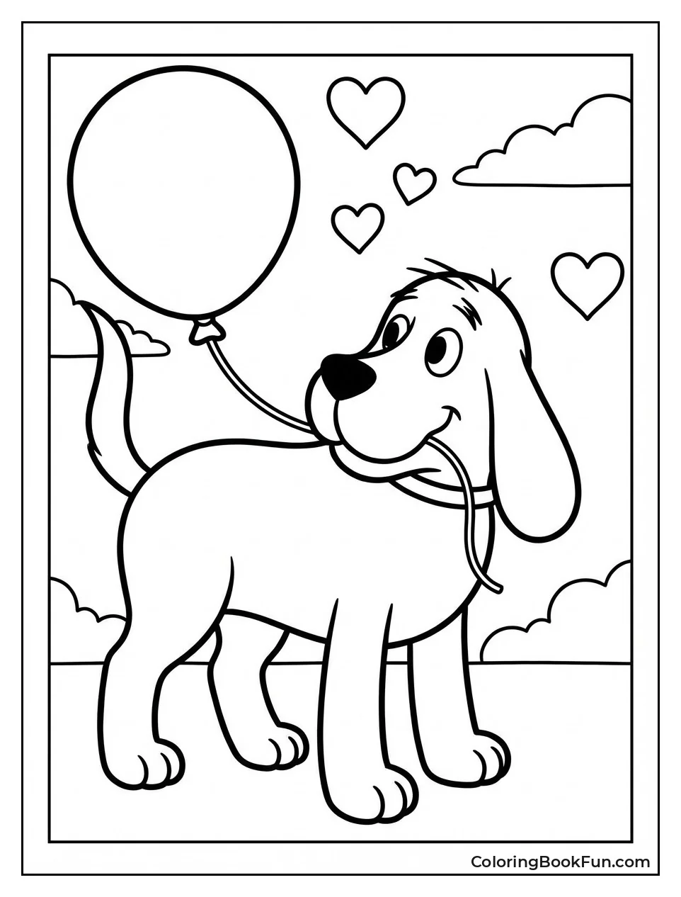 Clifford Holds Big Balloon