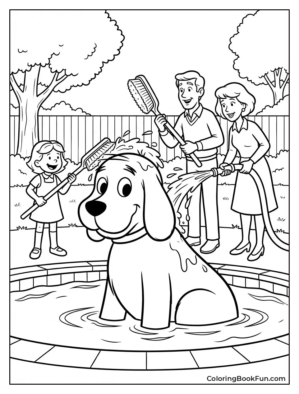 Family Bathes Clifford
