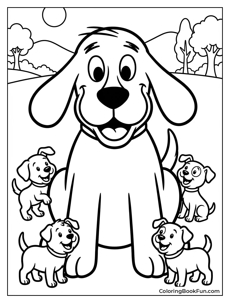 Clifford with Puppy Friends