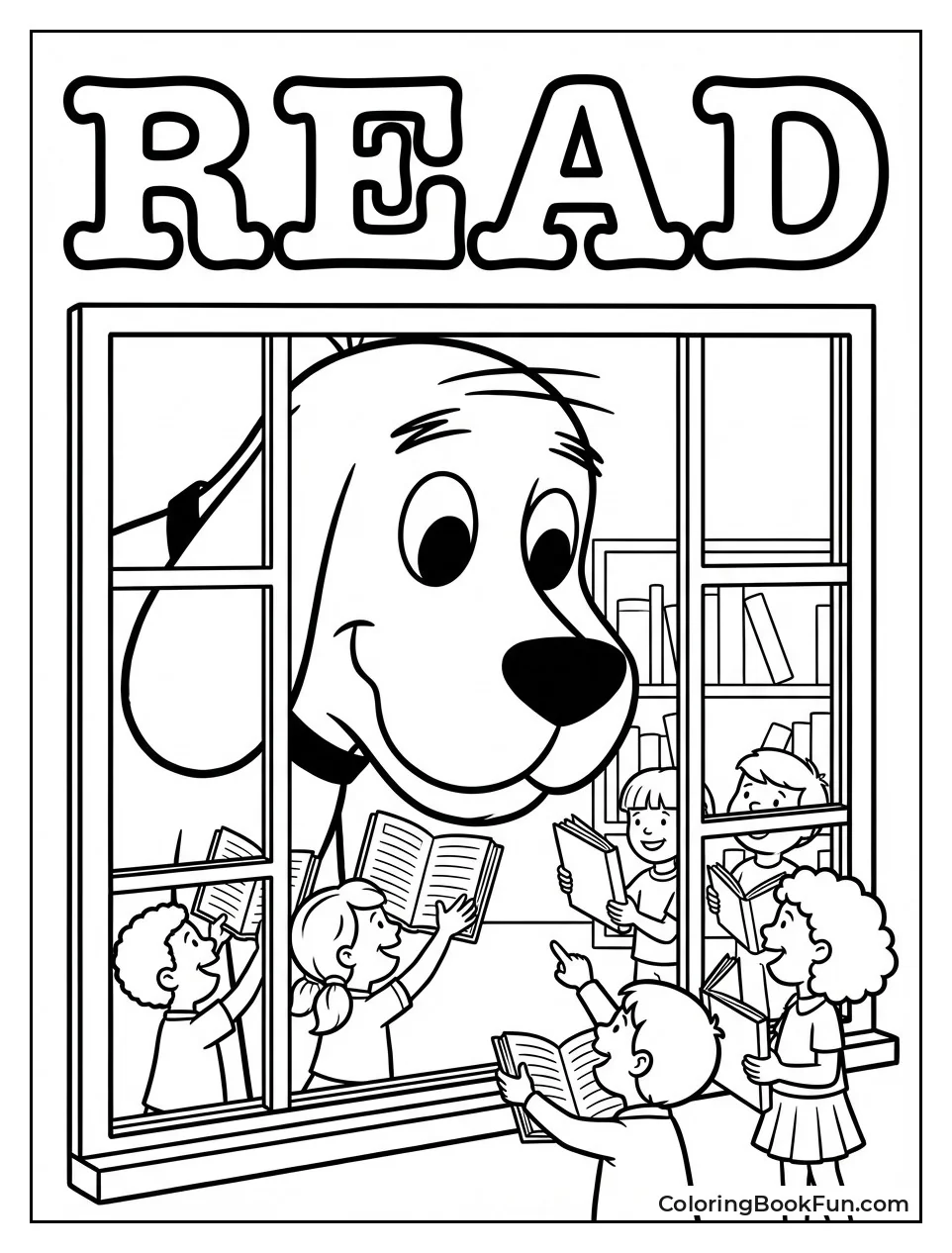 Clifford Peeks at Library