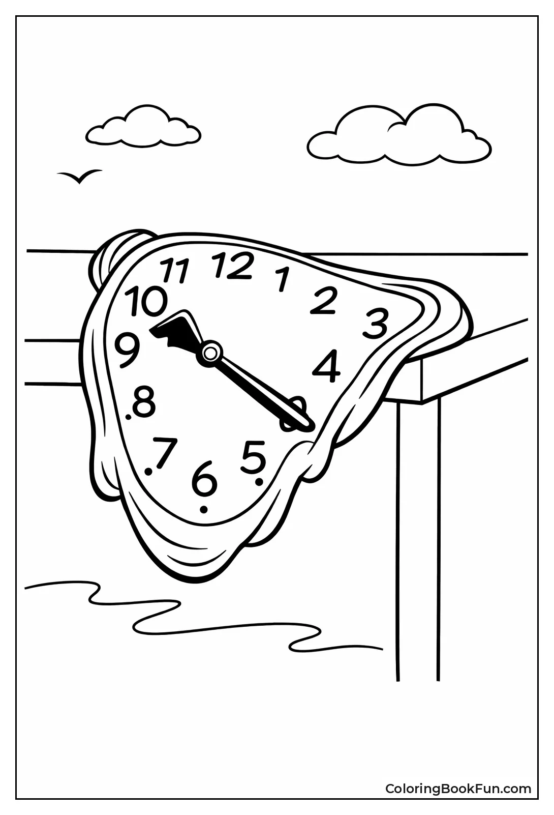 Melting Clock Drapes Down