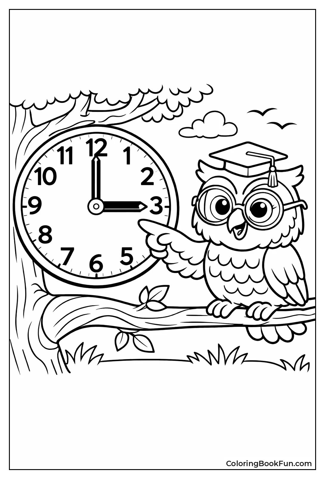 Owl Points to Clock