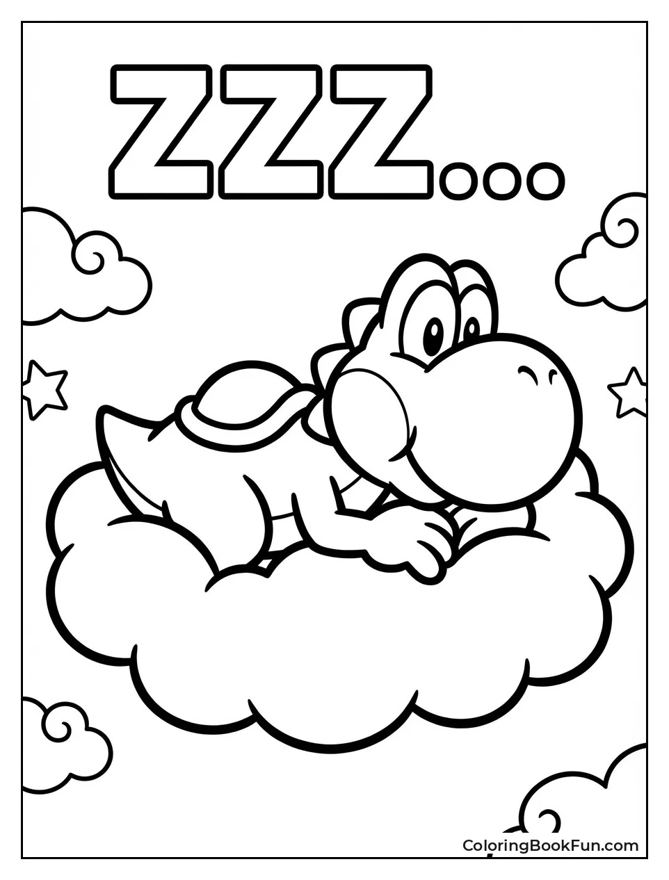 Yoshi Napping on Cloud