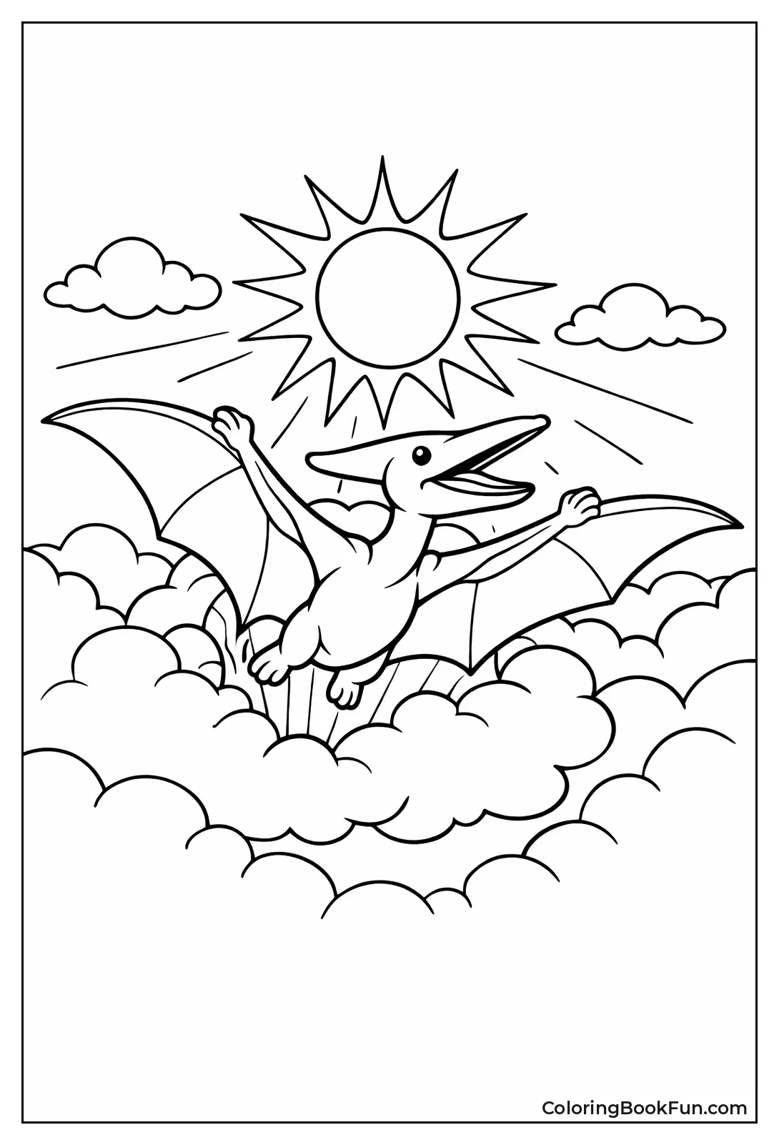 Pterodactyl Surfing through Clouds