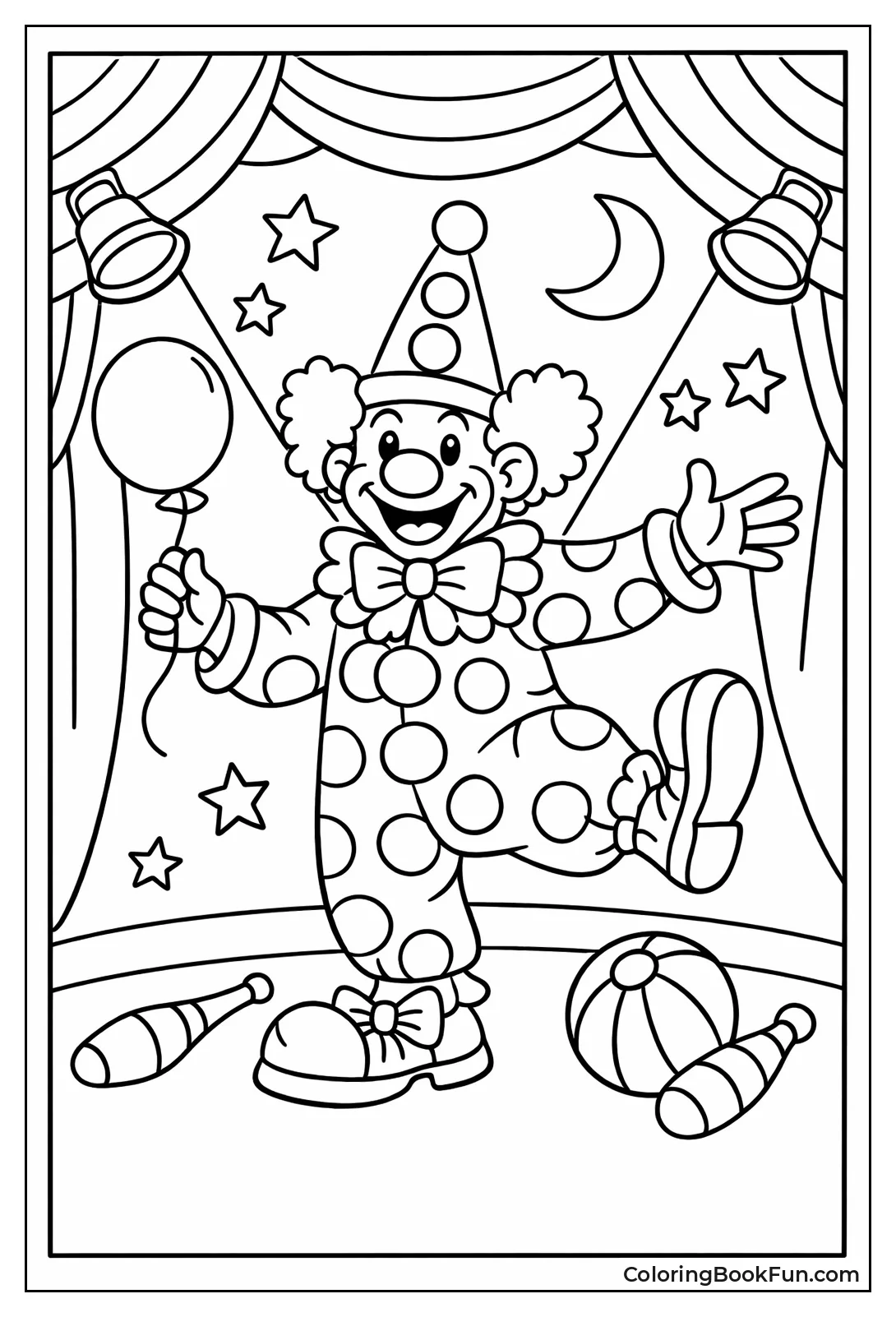 Spotlight Clown at Night