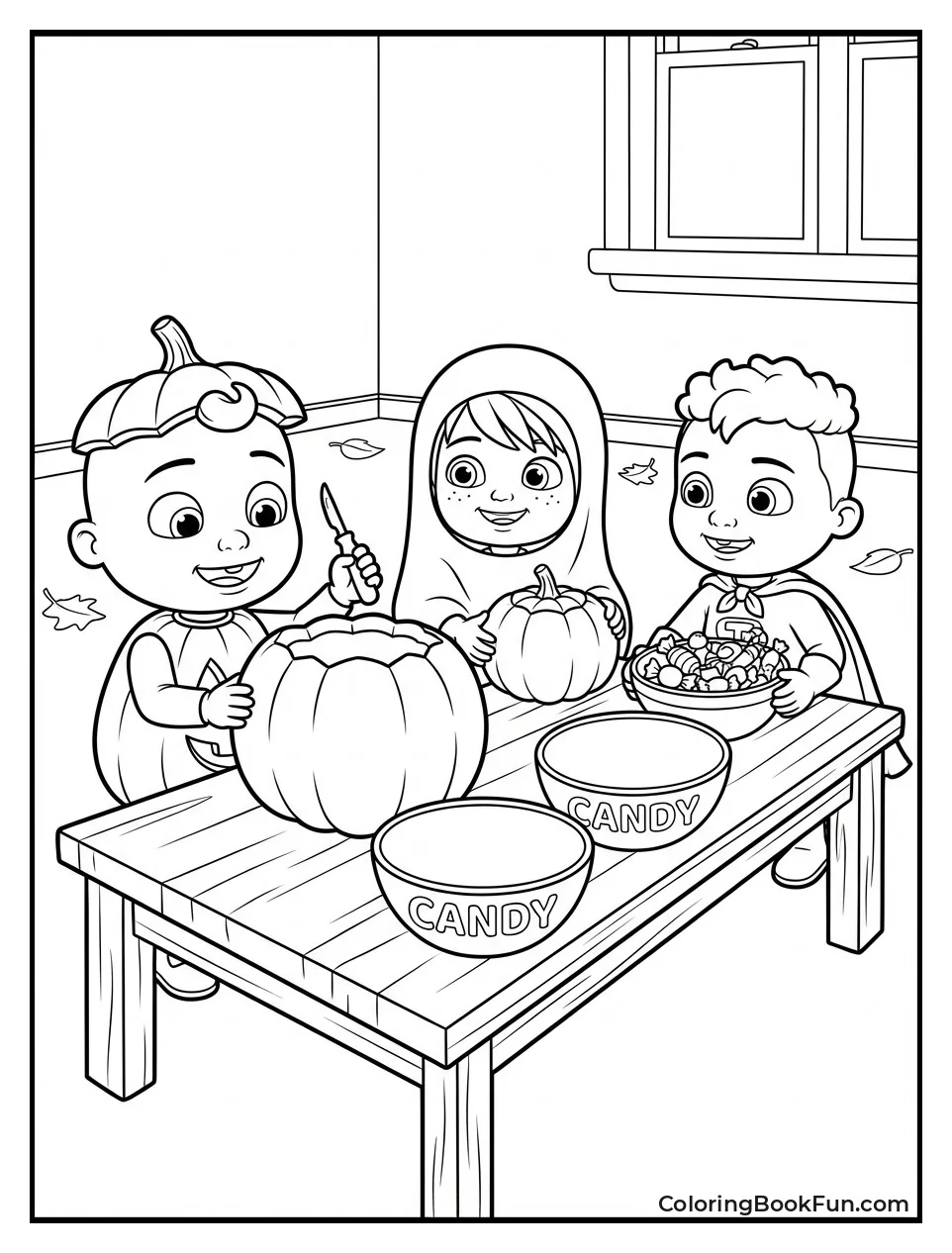 Kids Carve Pumpkins