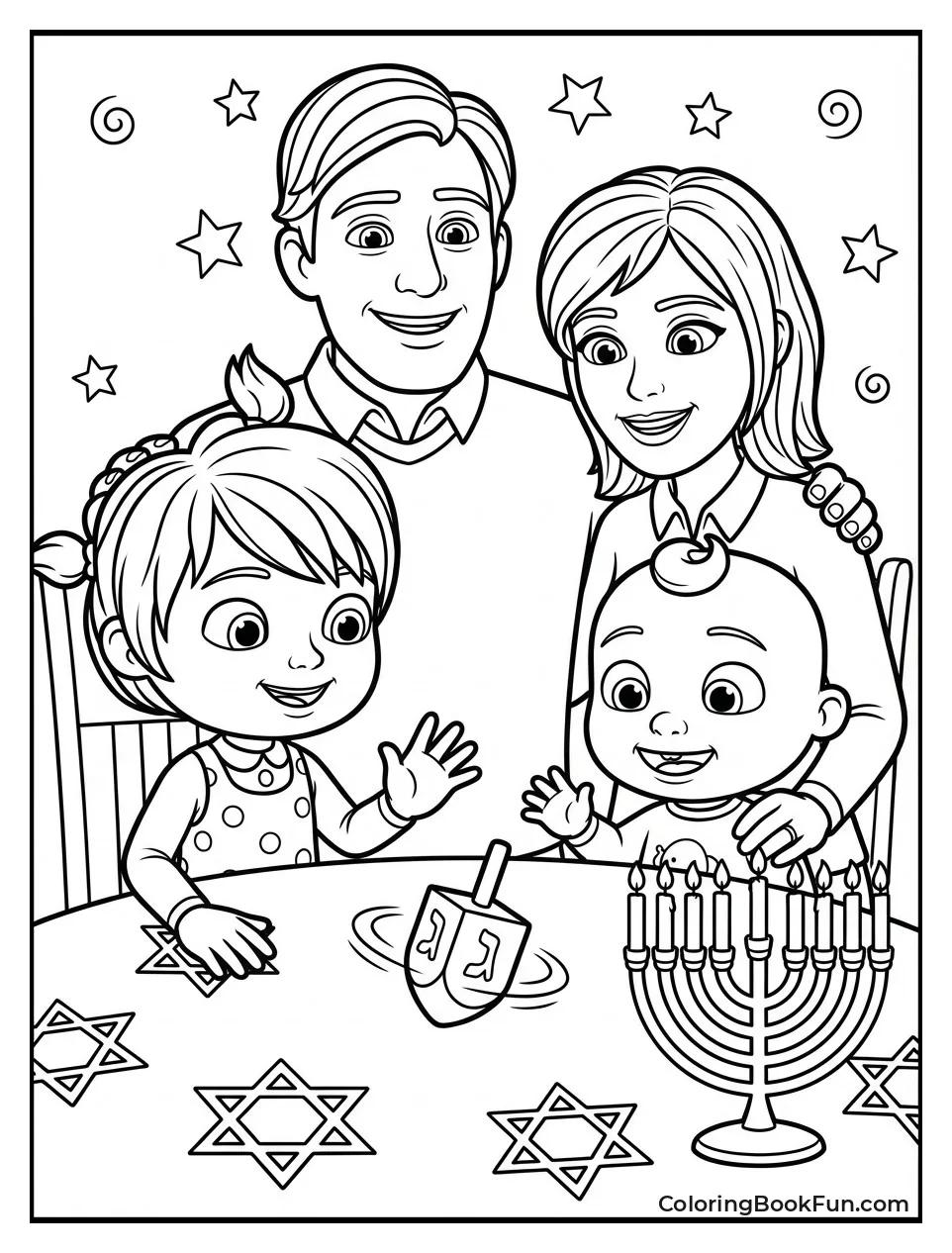 Family Spins Dreidel